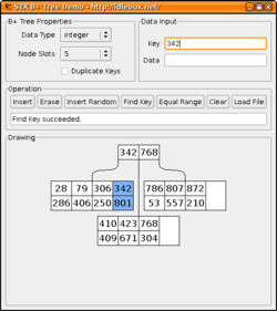 Screenshot of the wxBTreeDemo v0.8