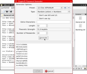 This is the flexible password generator built into CryptoTE.