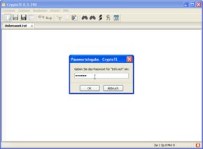 Dialog box greeting the user and requesting password entry.