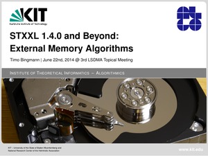 First slide of the talk showing the inside of a hard disk